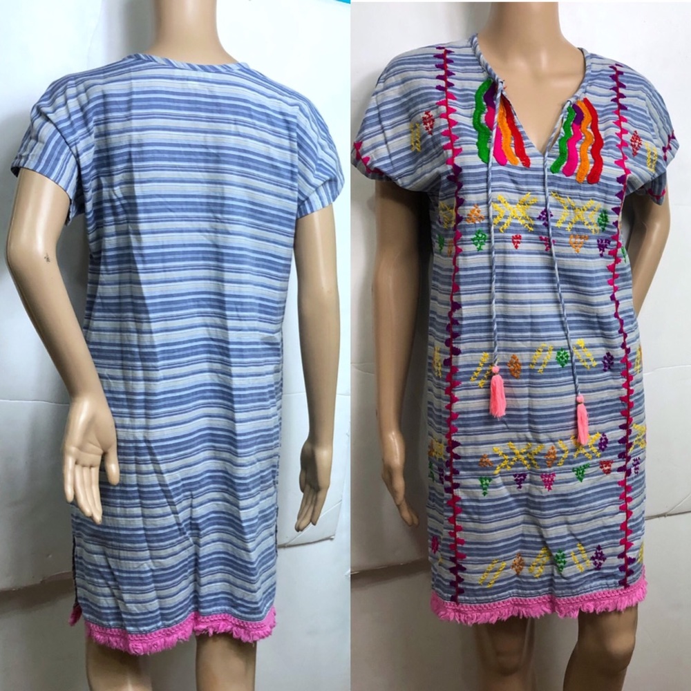 Ruby Yaya Embroidered Dress Fringe & Tassels